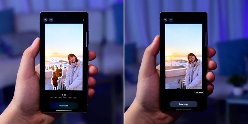 Tận dụng Generative Edit để xóa vật thể thừa và tái cấu trúc khung hình
