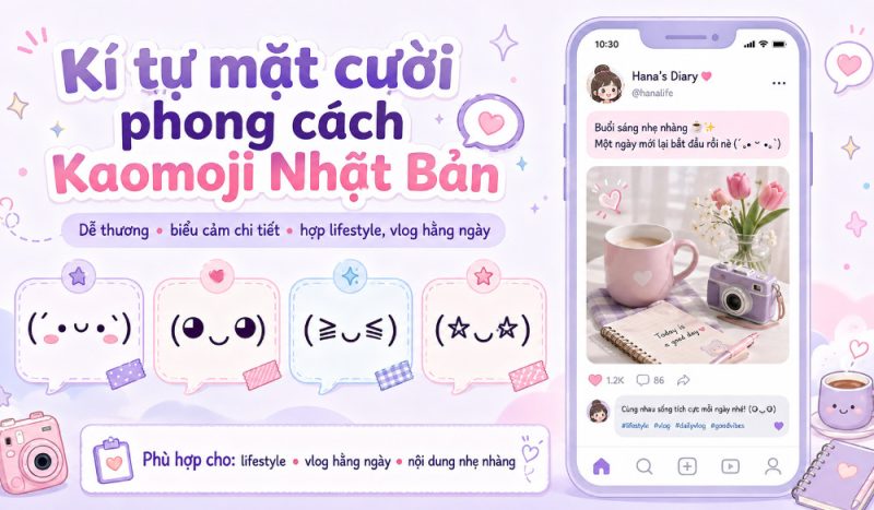 Kí tự mặt cười phong cách Kaomoji Nhật Bản